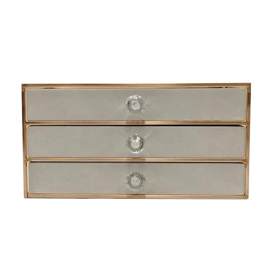 White & Gold 3-Tier Jewelry Box by Ashland®